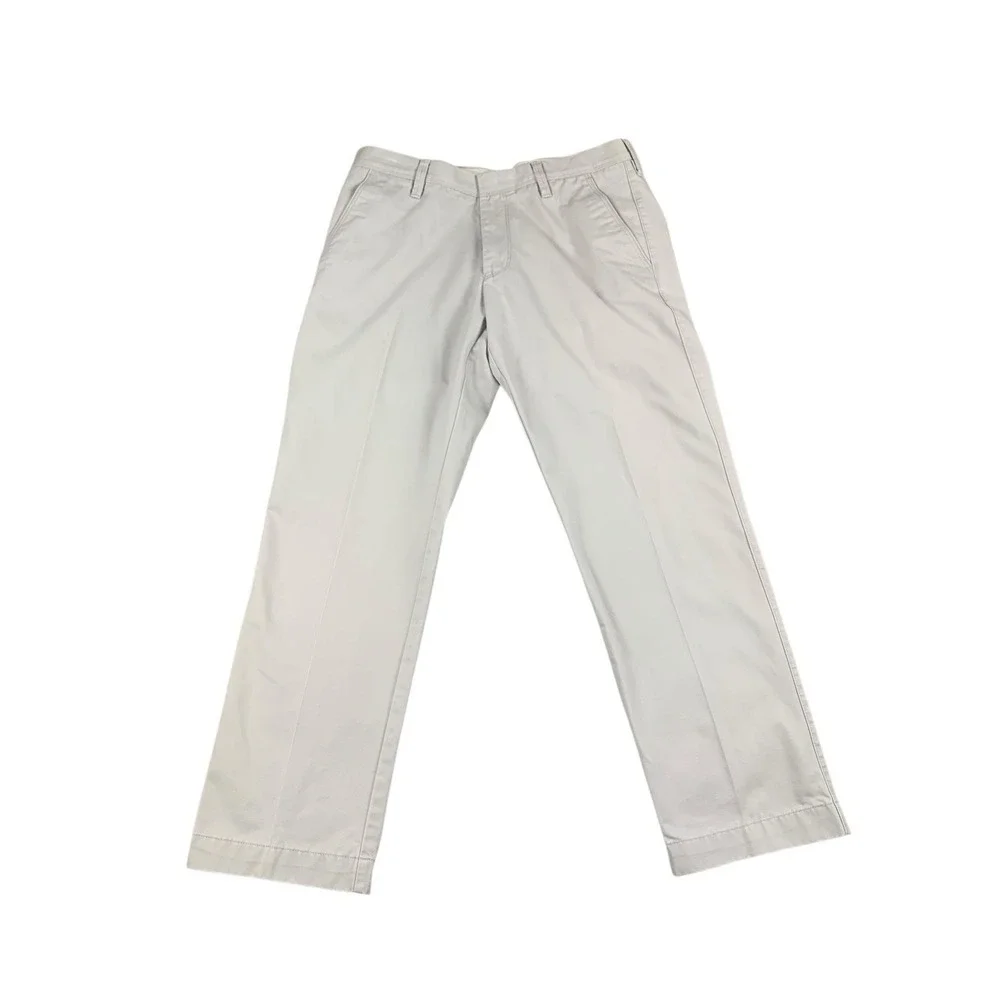 HAGGAR Life Khaki Mens Slim Fit Pants Gray Cotton Stretch 32x29‎